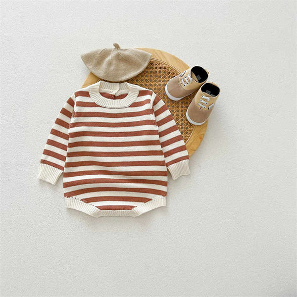 Knitted Striped Newborn Bodysuit