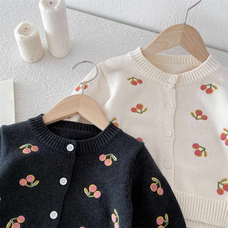 Children's Cherry Embroidered Sweater