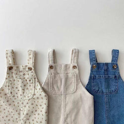 Children's Floral Denim Overalls