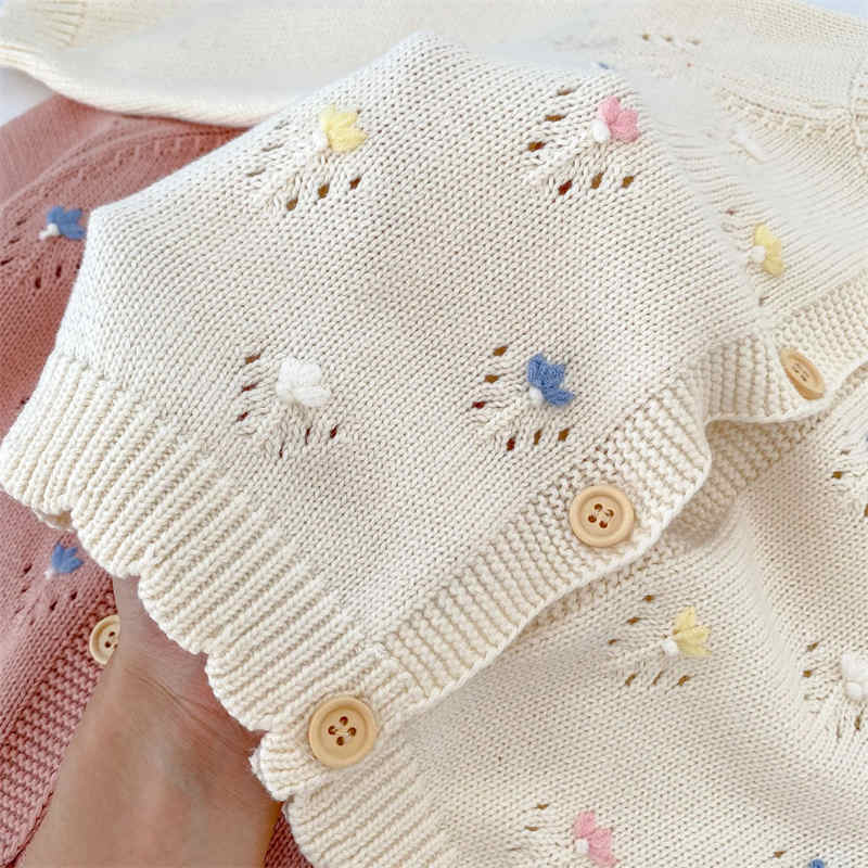 Hand-embroidered Knitted Cardigan Sweater