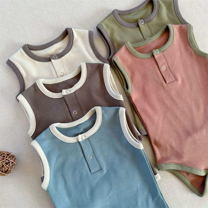 Multi-colored Sleeveless Vest Crawl Suit Baby