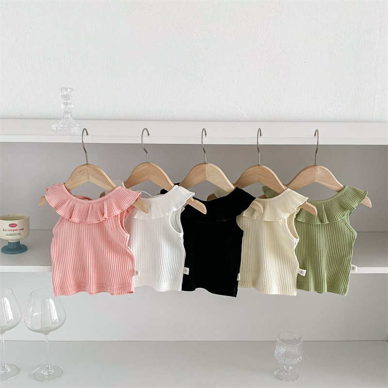 Threaded Sleeveless Round Neck Blouse for Girls