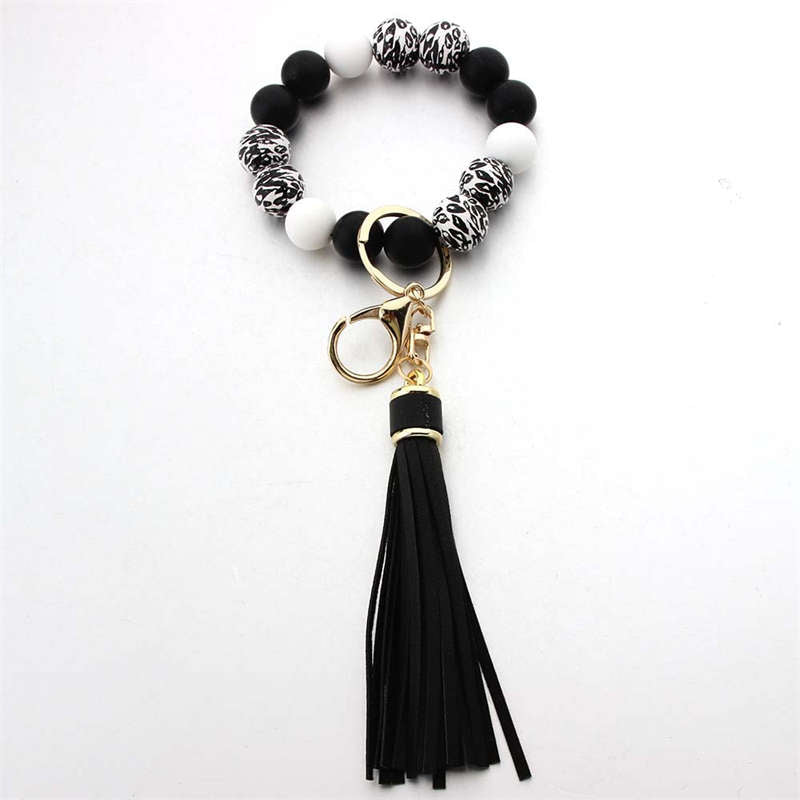 Beaded Keychain with Tassel Bohemian Wrist Keychain for Women