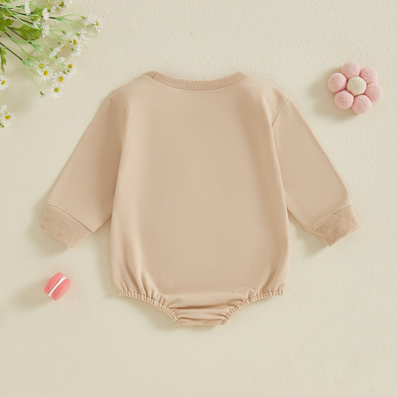 Newborn Round Neck Long Sleeve Triangle Romper