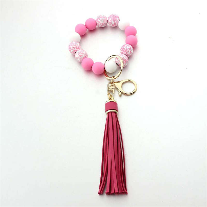 Beaded Keychain with Tassel Bohemian Wrist Keychain for Women