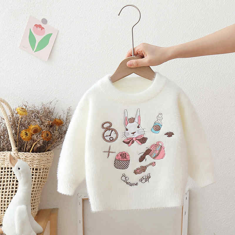 Girls Furry Knitted Sweater