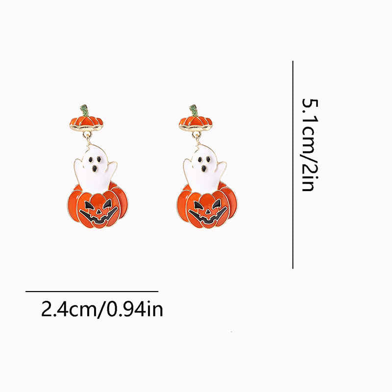 Cute Cartoon Ghost Pumpkin Halloween Earrings