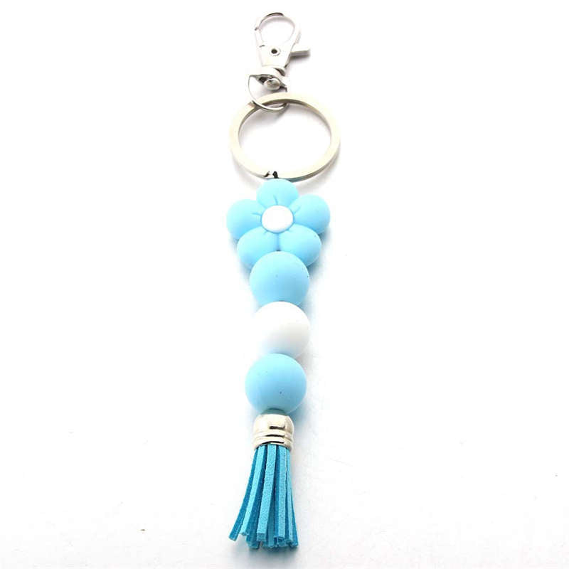 Flower Silicone Bead Keychain