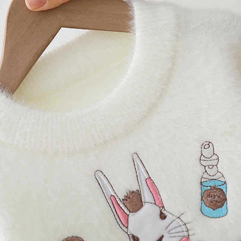 Girls Furry Knitted Sweater