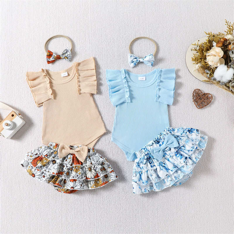 Mother Day Bow Floral Triangle Romper Suit