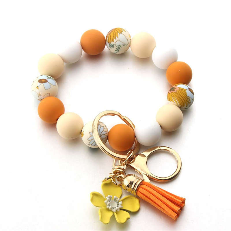 Daisy Denim Keychain Bracelet