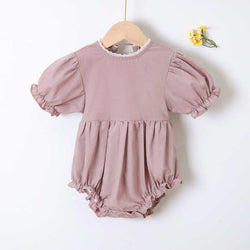 Lacework Solid Color Crawl Clothes