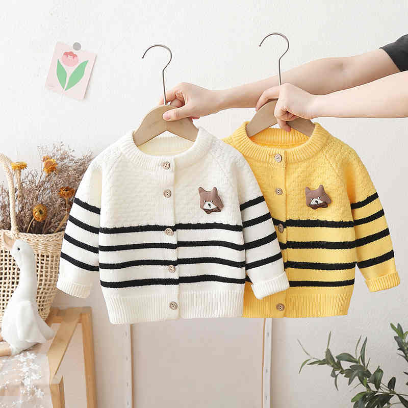 Bear Striped Kids Knitted Sweater