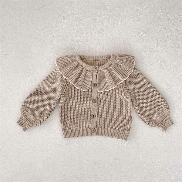 Kid Knit Cardigan-Khaki