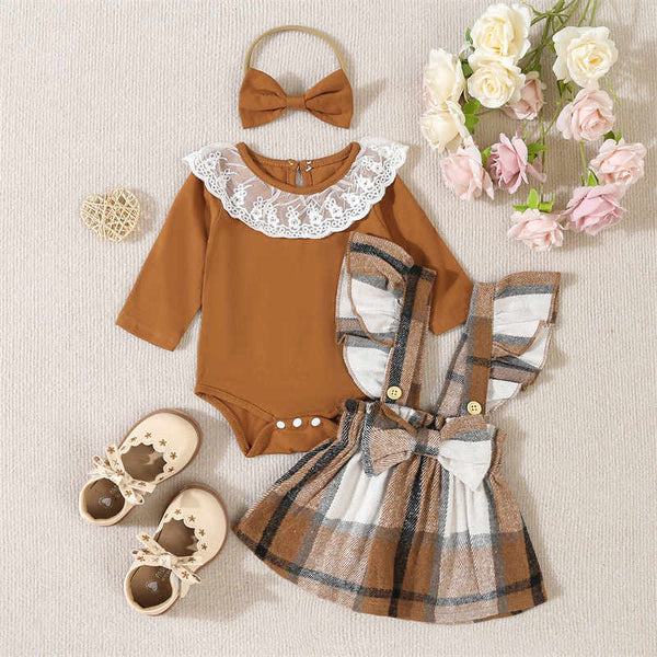 Dark Brown Skirt Two Piece Set