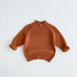 Brown Children's Knitted Pullover Top