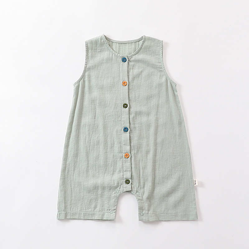 Breathable Cotton Jumpsuit Button Overalls