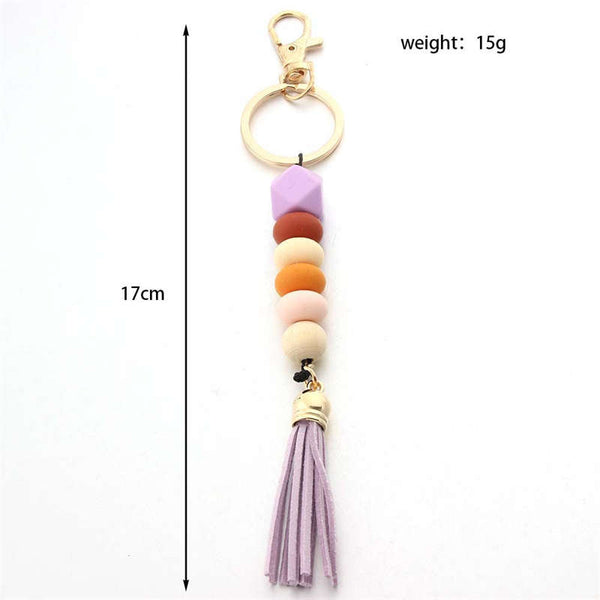 Mini Beaded Keychain with Tassel