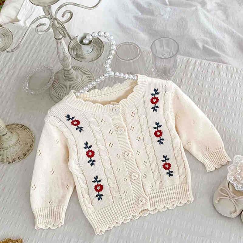 Girls Flower Knitted Sweater