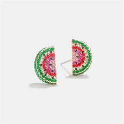 Flash Brick Fruit Stud Earrings - Watermelon Cherries