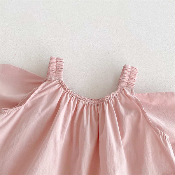 Baby Girls Pink Wings Suspender Bodysuit