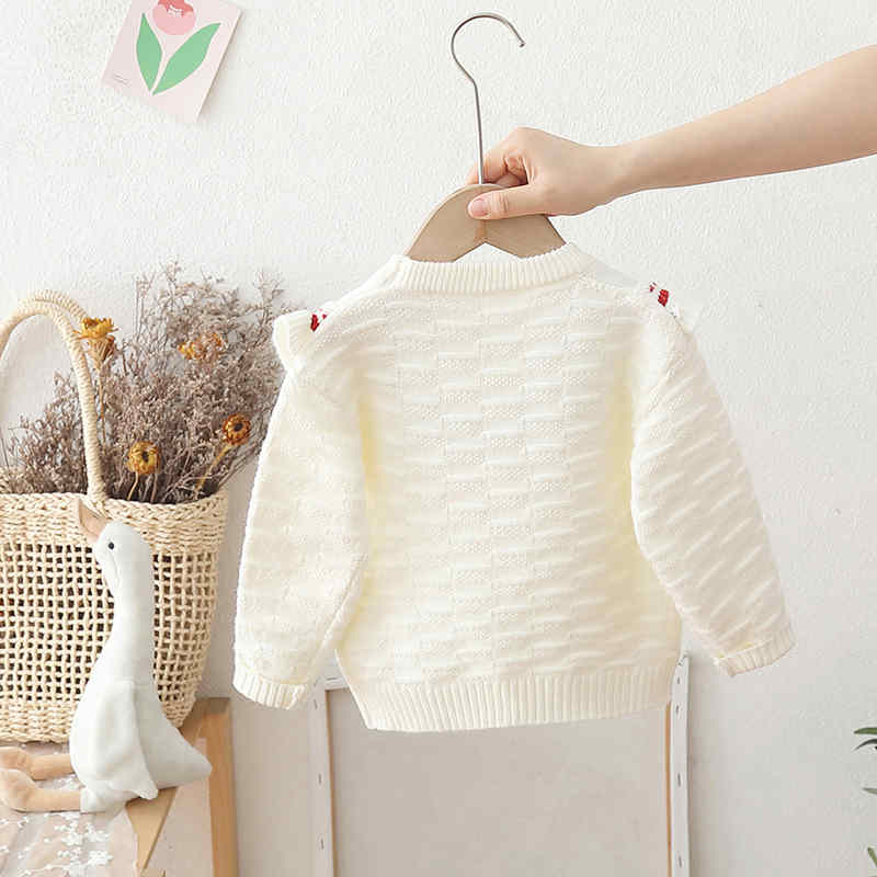 Round Neck Embroidered Children's Knitted Sweater