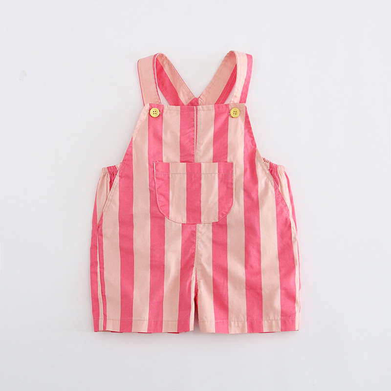 Striped Print Overalls for Boys and Girls