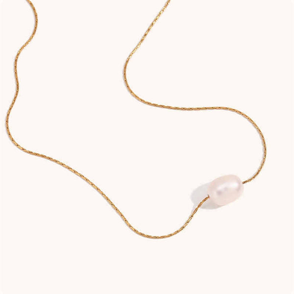 Freshwater Pearl Chain Collarbone Necklace