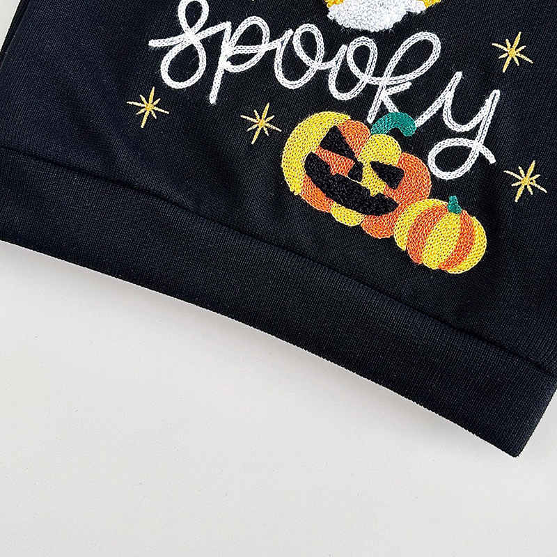 Halloween Toddler Pumpkin Ghost Long Sleeve Two-Piece Suit