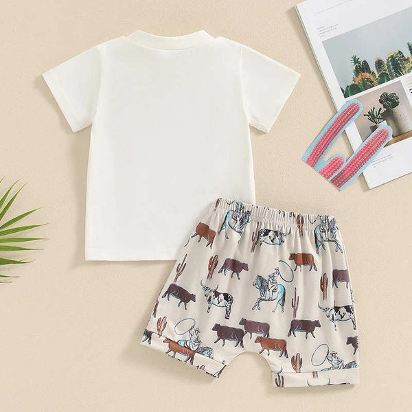 Wrangler Print Short-sleeved Shorts Two-piece Set