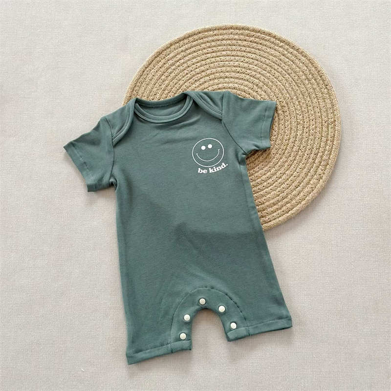 Smiley Short Sleeve Crawl Suit Baby