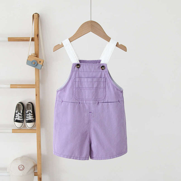 Patchwork Colored Kid Overalls Shorts