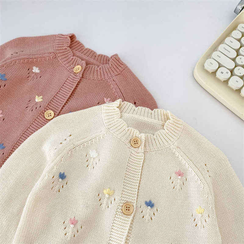 Hand-embroidered Knitted Cardigan Sweater