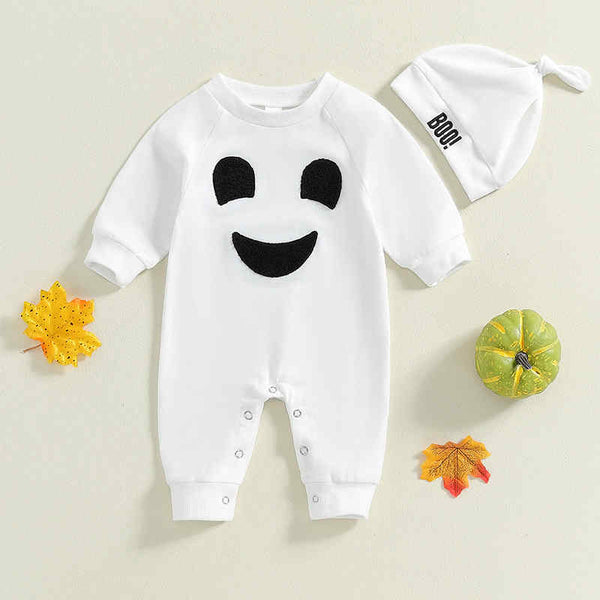 Baby Onesie Halloween Long + Hat