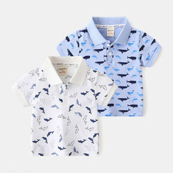 Whale Print Short Sleeve T-shirt for Kids