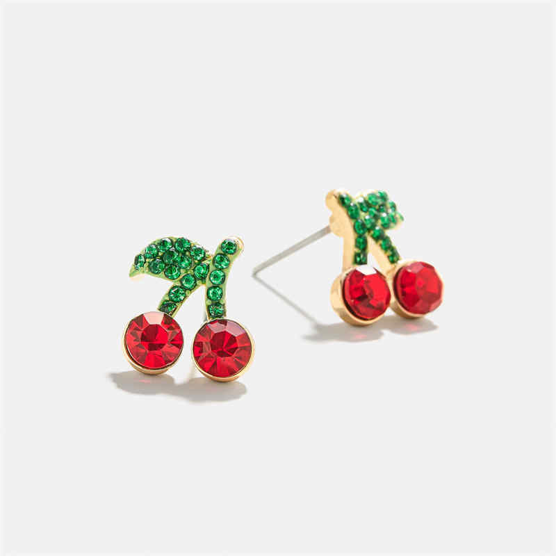 Flash Brick Fruit Stud Earrings - Watermelon Cherries