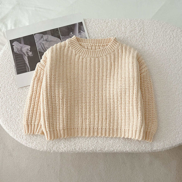 Boys and Girls Solid Color Sweater