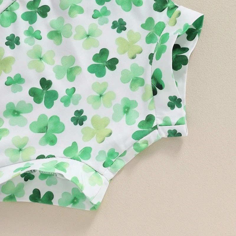 Four-leaf Clover Romper Three-piece Set