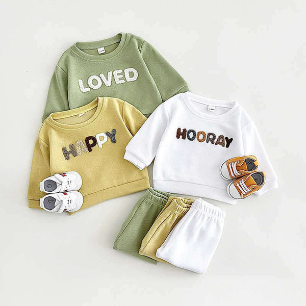 Children's Waffle Two Piece Sweatshirt Suit