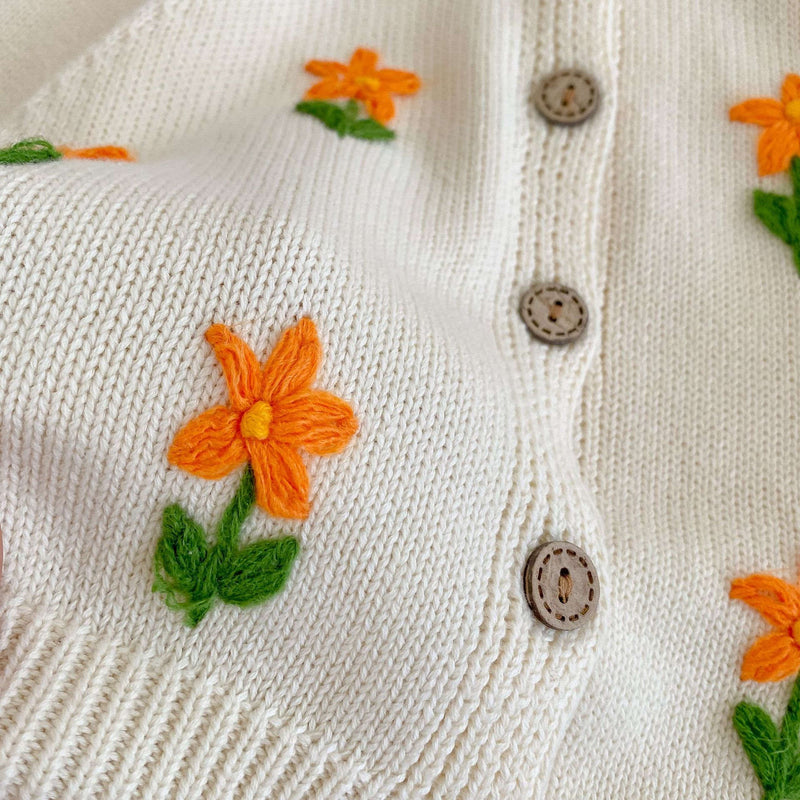 Baby Hand Embroidered Flower Sweater