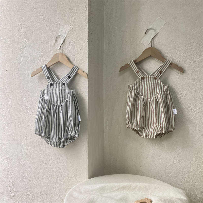 Striped Jumpsuit with Suspenders For Baby