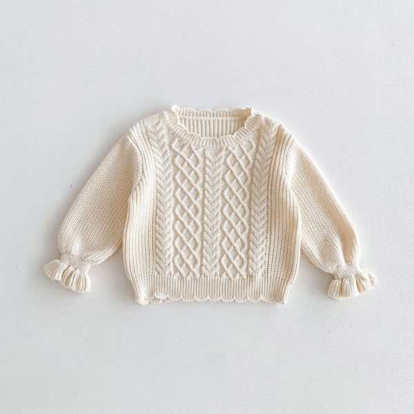 Girls Solid Color Sweater