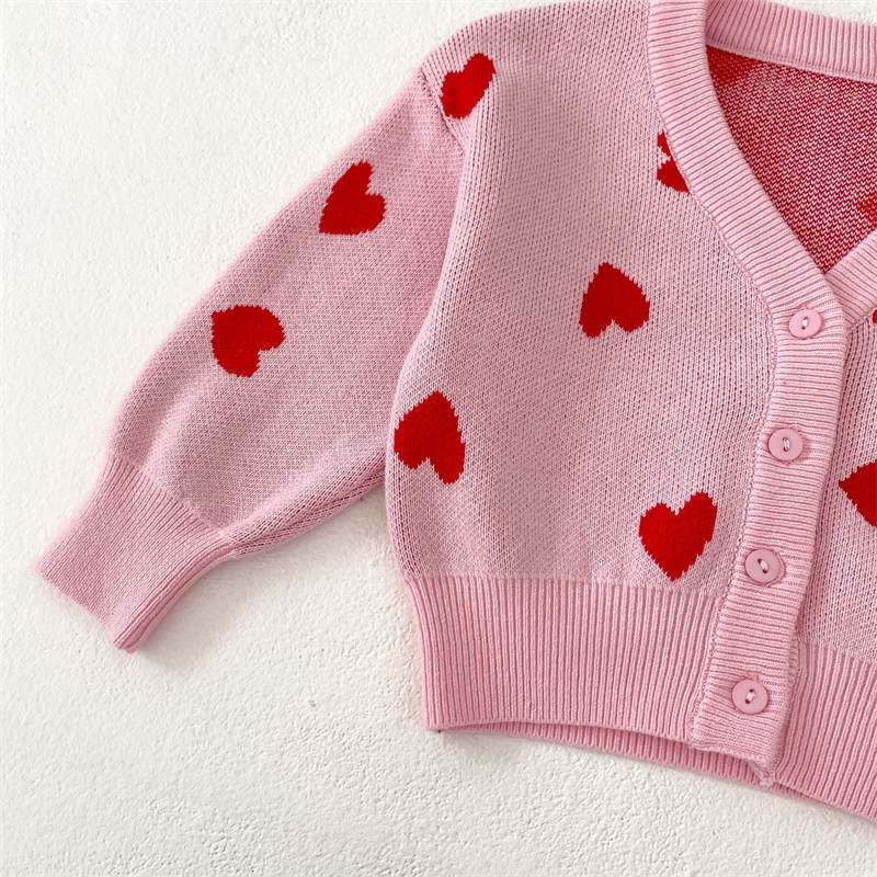 Pink Button Cardigan For Kids