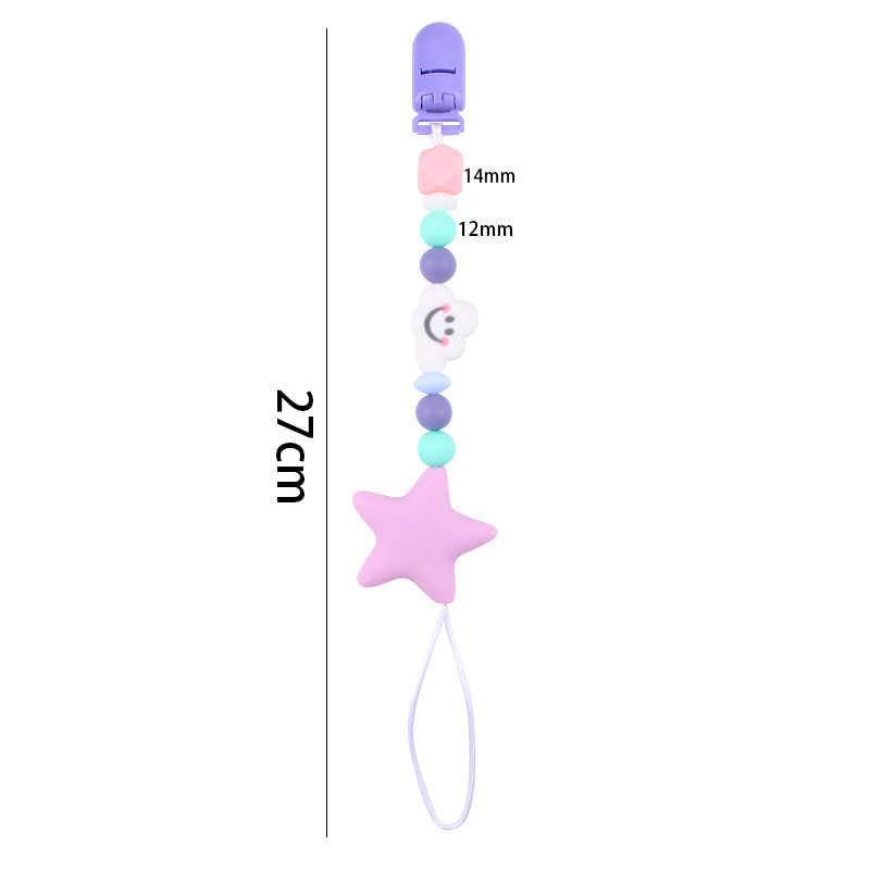 Cartoon Cloud Star Silicone Bead Pacifier Chain