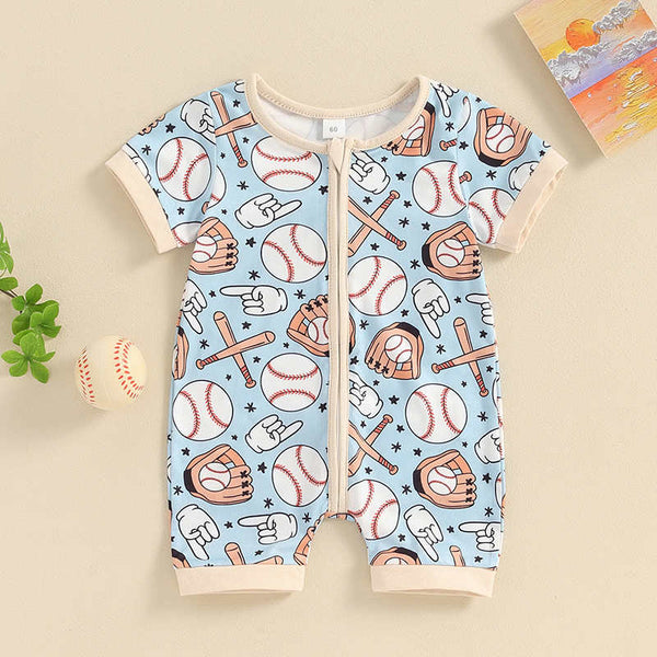 Zip Baseball Onesies For Baby