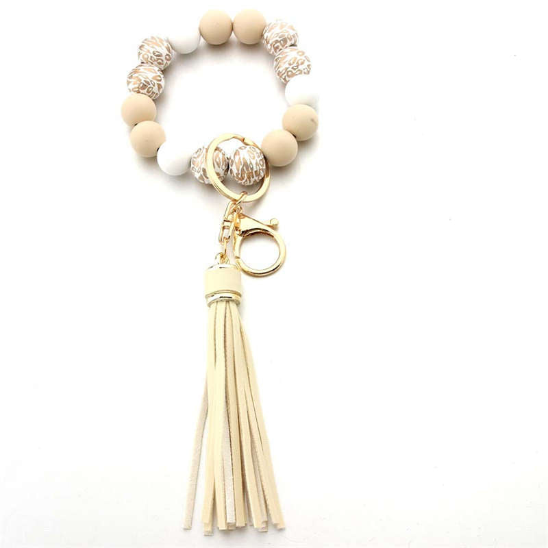 Beaded Keychain with Tassel Bohemian Wrist Keychain for Women