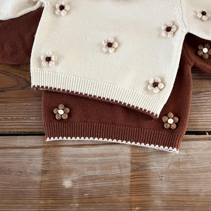 Baby Girls Floral Pullover Crewneck Sweater