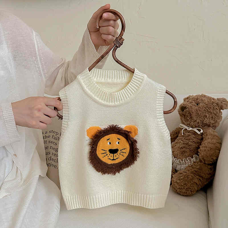 Little Lion Knitted Vest Sweater