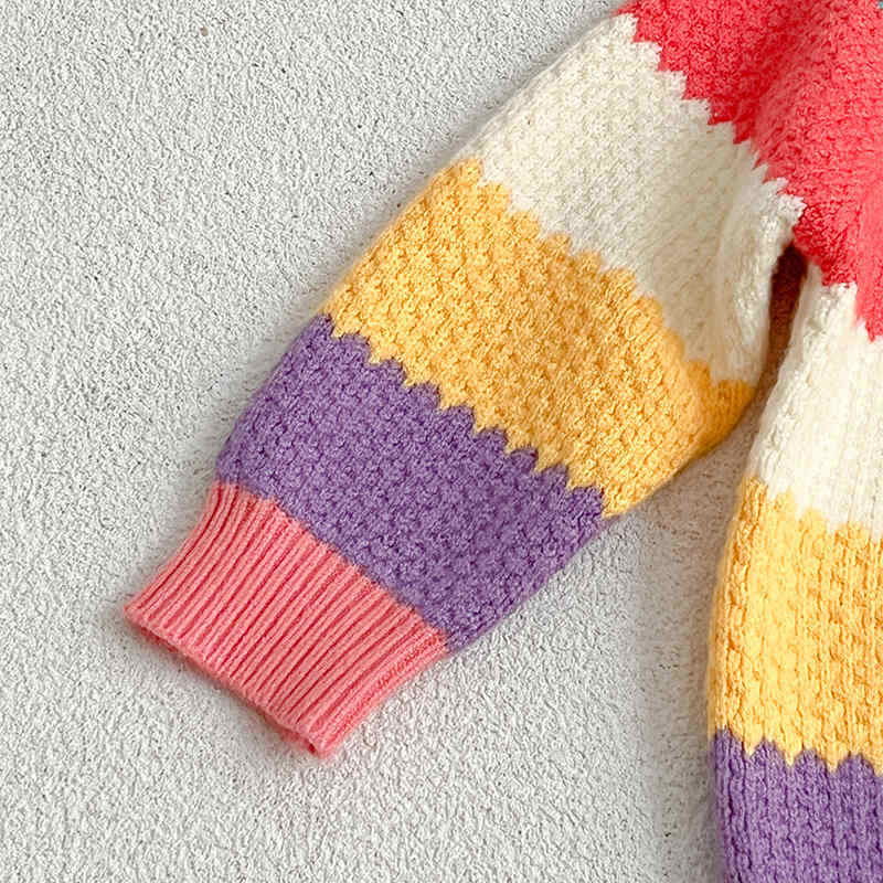 Rainbow Stripe Crewneck Sweater for Babies and Toddlers