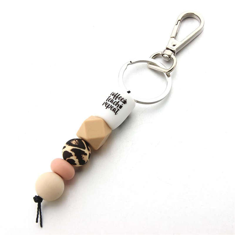 Silicone Bead Coffee Cup Keychain